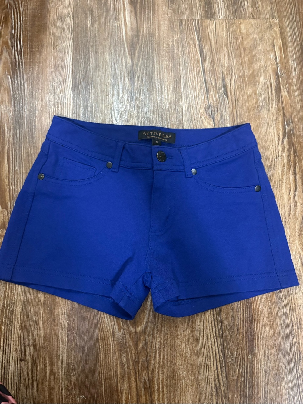 Active USA Women's Cobalt Blue Stretch Jean Shorts FITS LIKE XS